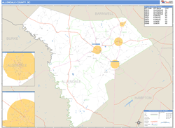 Allendale County, SC Zip Code Wall Map