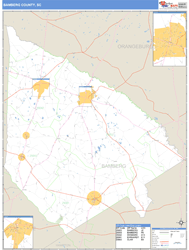 Bamberg County, SC Zip Code Wall Map