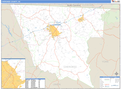 Cherokee County, SC Zip Code Wall Map