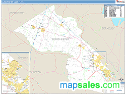 Dorchester County, SC Zip Code Wall Map