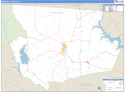 Fairfield County, SC Zip Code Wall Map