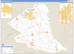 Florence County, SC Zip Code Wall Map