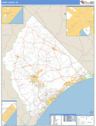 Horry County, SC Zip Code Wall Map