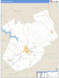 Kershaw County, SC Zip Code Wall Map