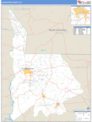 Lancaster County, SC Zip Code Wall Map