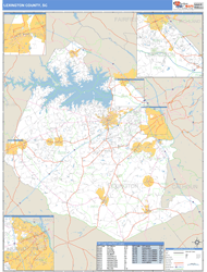 Lexington County, SC Zip Code Wall Map