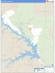 McCormick County, SC Zip Code Wall Map