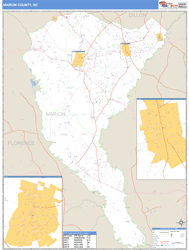 Marion County, SC Zip Code Wall Map