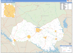 Newberry County, SC Zip Code Wall Map