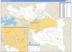 Richland County, SC Zip Code Wall Map