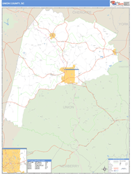 Union County, SC Zip Code Wall Map