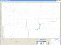 Bennett County, SD Wall Map