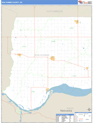 Bon Homme County, SD Zip Code Wall Map