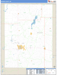 Brown County, SD Zip Code Wall Map