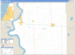 Brule County, SD Zip Code Wall Map