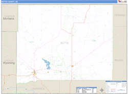 Butte County, SD Zip Code Wall Map
