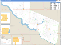 Charles Mix County, SD Zip Code Wall Map