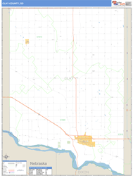 Clay County, SD Zip Code Wall Map