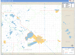 Codington County, SD Zip Code Wall Map