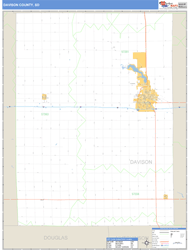 Davison County, SD Zip Code Wall Map