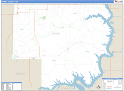 Dewey County, SD Zip Code Wall Map