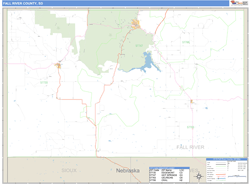 Fall River County, SD Wall Map