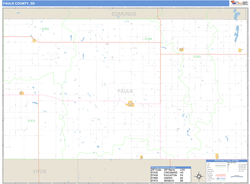 Faulk County, SD Wall Map