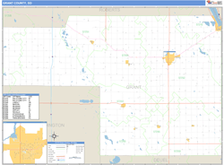 Grant County, SD Zip Code Wall Map