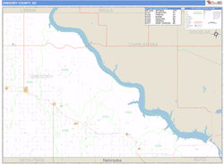 Gregory County, SD Zip Code Wall Map