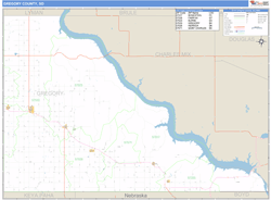 Gregory County, SD Wall Map