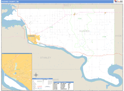 Hughes County, SD Zip Code Wall Map