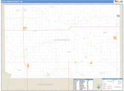 Hutchinson County, SD Wall Map