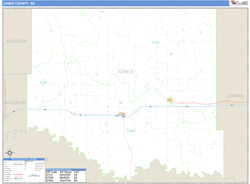 Jones County, SD Zip Code Wall Map