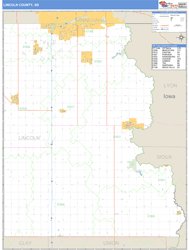 Lincoln County, SD Zip Code Wall Map
