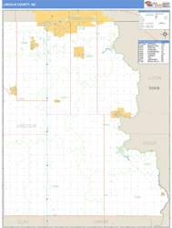 Lincoln County, SD Wall Map