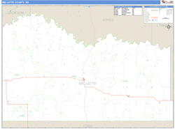 Mellette County, SD Zip Code Wall Map