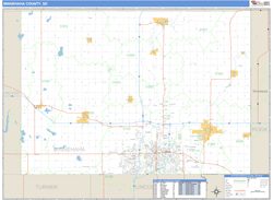 Minnehaha County, SD Wall Map