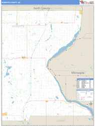 Roberts County, SD Zip Code Wall Map