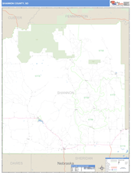 Shannon County, SD Zip Code Wall Map