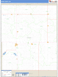 Spink County, SD Zip Code Wall Map