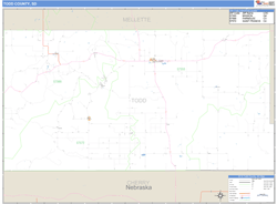 Todd County, SD Zip Code Wall Map