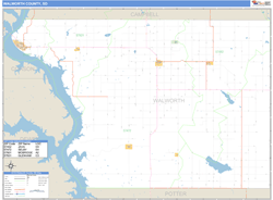 Walworth County, SD Zip Code Wall Map