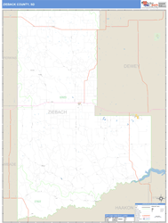 Ziebach County, SD Zip Code Wall Map