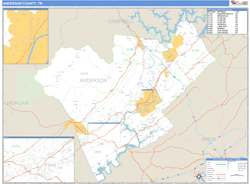 Anderson County, TN Zip Code Wall Map