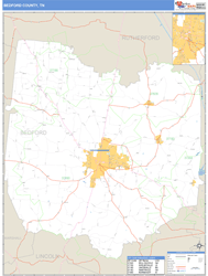 Bedford County, TN Zip Code Wall Map