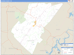 Bledsoe County, TN Zip Code Wall Map