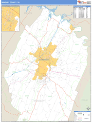 Bradley County, TN Zip Code Wall Map