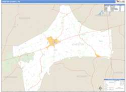 Chester County, TN Zip Code Wall Map