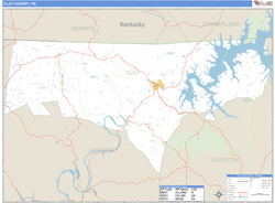 Clay County, TN Zip Code Wall Map