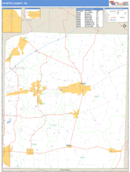 Fayette County, TN Zip Code Wall Map